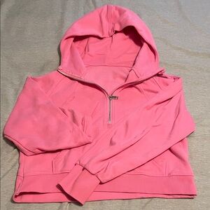 Amazon Pink Scuba Crop Hoodie